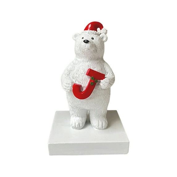 Christmas Bear Statue, Resin Crafts Holiday Party Decorations, Home Desktop Ornaments for Festive Atmosphere