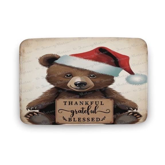 Christmas Bear With Funny Quote Print Bath Rug, Coral Velvet, 20"x32",Comfortable, Soft, Machine Washable Bath Rug Mat for Shower Bathroom Floor Rugs