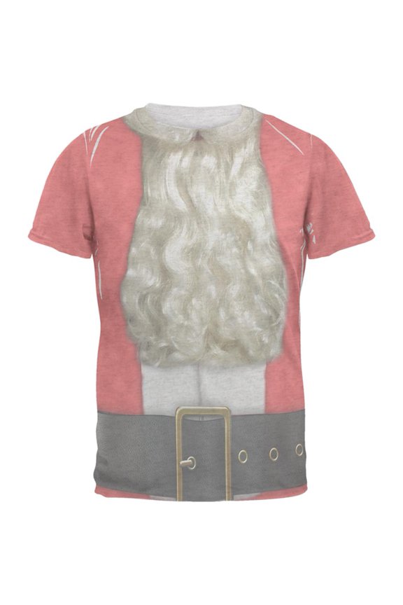 Christmas Bearded Santa Costume Mens T Shirt Heather White 2XL