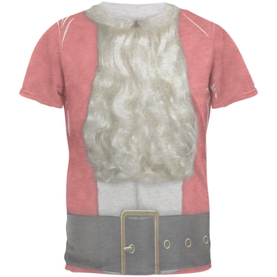Christmas Bearded Santa Costume Mens T Shirt Heather White 2XL