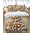 thumbnail image 1 of Christmas Bedding Duvet Cover Set Queen Size 4 Pieces Christmas Tree Shape Beach Shell Starfish Conch Bedding Set with Zipper Closure, 1 Comforter Cover 90x92 Inches 1 Flat Sheet & 2 Pillow Cases, 1 of 7