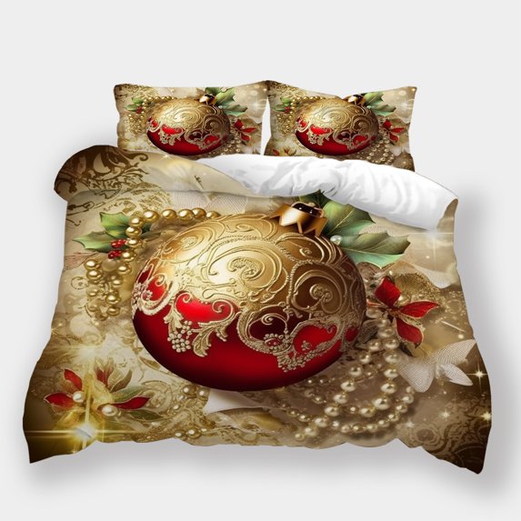 Christmas Bedding Set 3D Bed Gift Festival Comforter Cover Quilt Cover Pillowcase Dormitory Home Bedclothes