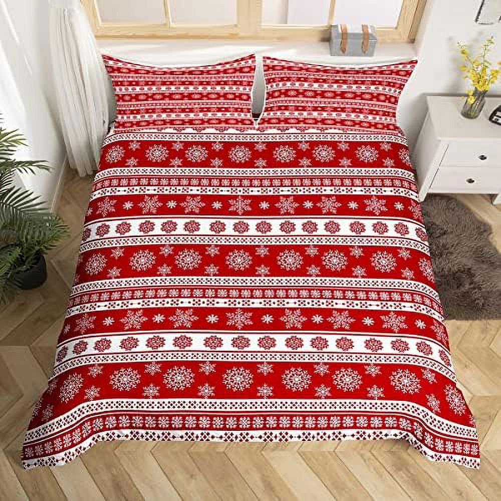 Christmas Bedding Set Kids Gingerbread Man Comforter Cover Set for Boys