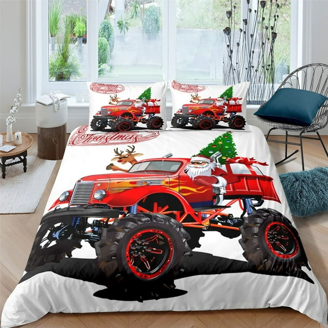 Christmas Bedding Set Queen Size Christmas Santa Claus Snowman Quilt