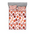 thumbnail image 1 of Christmas Bedding Set with Sheet & Covers, Classical Themed Old Fashioned Celebration Carols Winter Design Patterns, Printed Bedroom Decor 2 Shams, 4 Sizes, White and Vermilion, by Ambesonne, 1 of 3