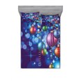 thumbnail image 1 of Christmas Bedding Set with Sheet & Covers, Happy New Year Party Celebrations Swirling Ornaments and Balls Print, Printed Bedroom Decor 2 Shams, 4 Sizes, Multicolor, by Ambesonne, 1 of 3