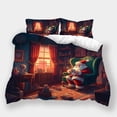 thumbnail image 1 of Christmas Bedding Suit Santa Claus Printed Cartoon Comforter Cover Pillowcase Kid Adult Festival Bedroom Decor, 1 of 5
