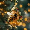 thumbnail image 1 of Christmas Bee Collecting Honey Acrylic Ornaments - Funny Pendants for Christmas Trees, Home Party Decor, Holiday Gift, Cute Bee Theme Xmas Decor, Lightweight Acrylic Hanging Ornaments, 3.15in, O, 1 of 9