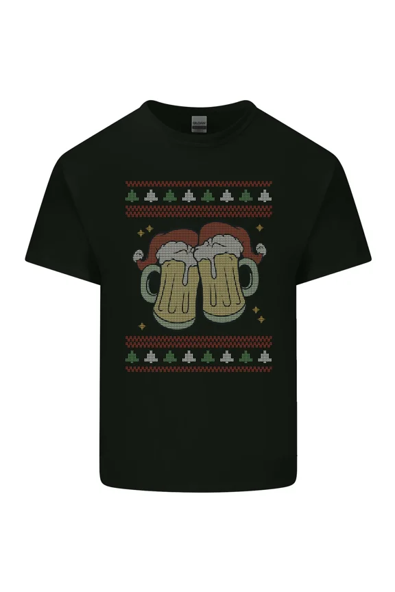 Christmas Beers Funny Xmas for an Alcohol and Drunk and Holiday and Unisex T-Shirt, up to size 5XL
