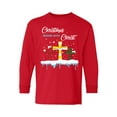 thumbnail image 1 of Christmas Begins with Christ Long Sleeve Shirt Xmas Kids Shirt Jesus Tee Cross Christmas T-Shirt Boys Girls Holiday Gift Youth Christian Religious, 1 of 4