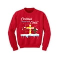 thumbnail image 1 of Christmas Begins with Christ Sweater Xmas Kids Sweatshirt Jesus Sweater Christmas Sweater Boys Girls Holiday Gift Youth Christian Religious, 1 of 4