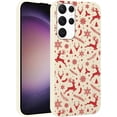 thumbnail image 1 of Christmas Beige Print Phone Case for Samsung Galaxy S24+ 5G 6.7", Aesthetics Pattern Design Soft TPU Silicone Xmas Cases, Shockproof Bumper Protector Camera Girls Women Cover, Snowflake Deer, 1 of 6