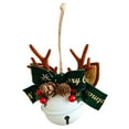 thumbnail image 1 of Christmas Bell Antler Bow Ornament – Metal Pendant with Festive Design for Tree, Wall, Door or Gift Décor, Holiday Hanging Decoration, 1 of 5