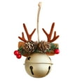 thumbnail image 1 of Christmas Bell Antler Bow Ornament – Metal Pendant with Festive Design for Tree, Wall, Door or Gift Décor, Holiday Hanging Decoration, 1 of 5