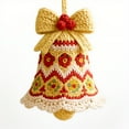 thumbnail image 1 of Christmas Bell Decorations 3.9in Knitted Santa Claus Ornament Kit Handmade Crochet, 1 of 4