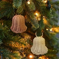 Christmas Bell Decorations Hanging Ornaments Wicker Bell Ornaments Xmas Bells Pendant for Holiday Wreath Tree Decoration DIY Craft,Brown