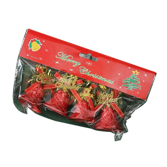 Christmas Bell Decorations With Red Ribbon Christmas Tree Pendants Hanging Decorations Hanging Bells Creative Home Scene Setup Arrangement