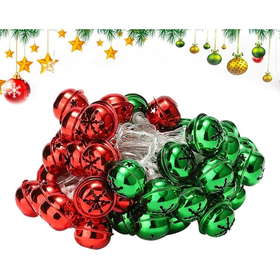 Christmas Bell Fairy Lights Waterproof LED Flexible Christmas Decorations,Holiday Winterfor Indoor Outdoor Tree Decorations Tree Fireplace Mantle Table(Z)