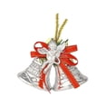 thumbnail image 1 of Christmas Bell Hanging Ornament Set Of 2 Silver Bell Decor with Angel and Bow for Christmas Tree Decor Wreath Indoor Holiday Home Decoration, 1 of 7