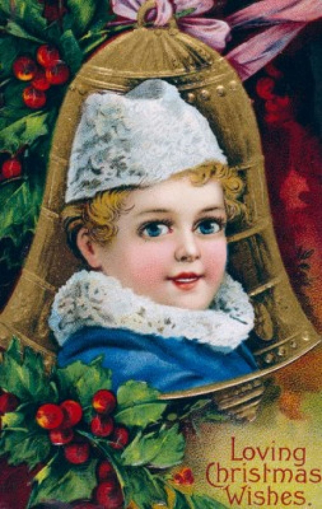 Christmas Bell Nostalgia Cards Canvas Art - (18 x 24)