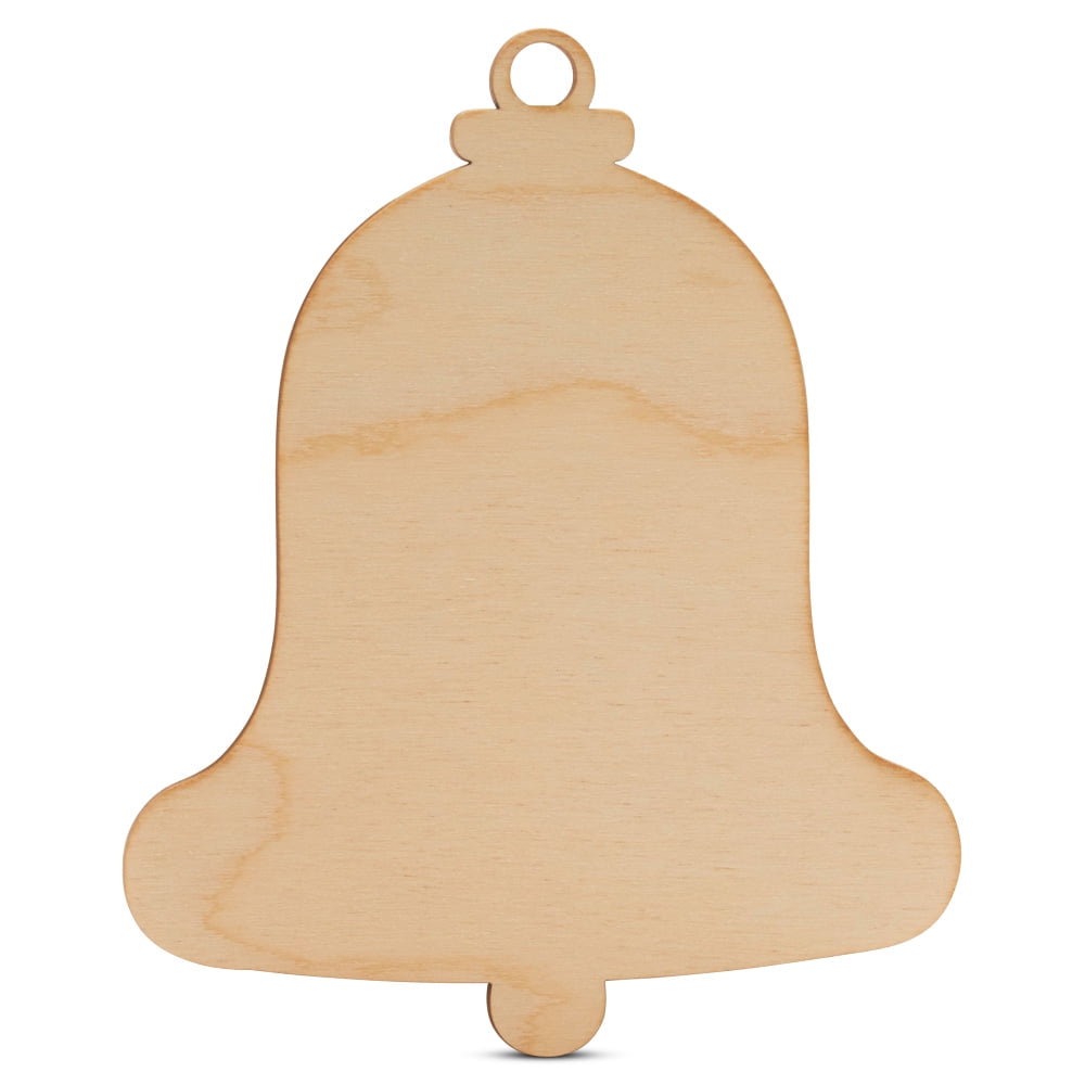 Christmas Bell Ornament 8 inch, Pack of 10 Small Wood Cutouts, Paintable Christmas Ornaments to Decorate and Craft, by Woodpeckers