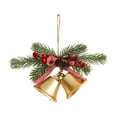 thumbnail image 1 of Christmas Bell Ornament with Velvet Bow, Hanging Bells Decoration, Festive Metal Ornament for Christmas Tree, Door, Window, Wall, and Holiday Home Décor, 1 of 5