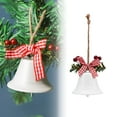 thumbnail image 1 of Christmas Bell Ornaments,Christmas Metal Gold Jingle Bells,Bells with Red Bow and Berry Tree Hanging Ornament,Xmas Ornament Ringbell for Christmas Tree Pendant Holiday Decoration(White), 1 of 5
