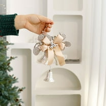 Christmas Bell Pendant Gold Hanging Ornament 7.87in Wind Chime for Door Tree Wall Decor Holiday Decoration for Home Living Room Balcony Window Display