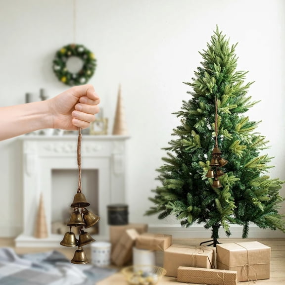 Christmas Bell Pendant Wind Chime - Vintage Hanging Jingle Bell Decoration Easy Hook, Festive Witch Bells Ornaments Memorial Keepsake for Front Door Wall Window