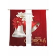 thumbnail image 1 of Christmas Bell Sheer Curtains 72 inches Long, Red White Xmas Bells Poinsettia Floral Modern Light Filtering Sheer Window Curtains Rod Pocket Voile Drapes for Bedroom Living Room, 2 Panels 52"W x 72"L, 1 of 7