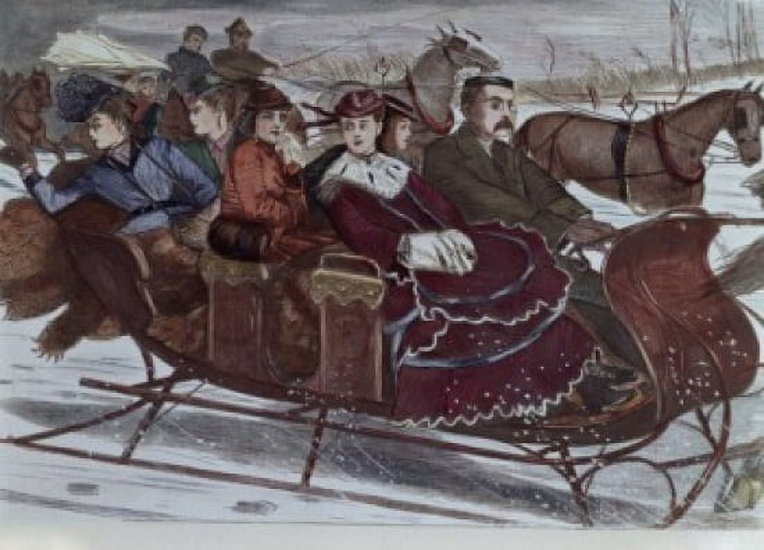Christmas Belles c1850 Artist Unknown Lithograph Canvas Art - (18 x 24)