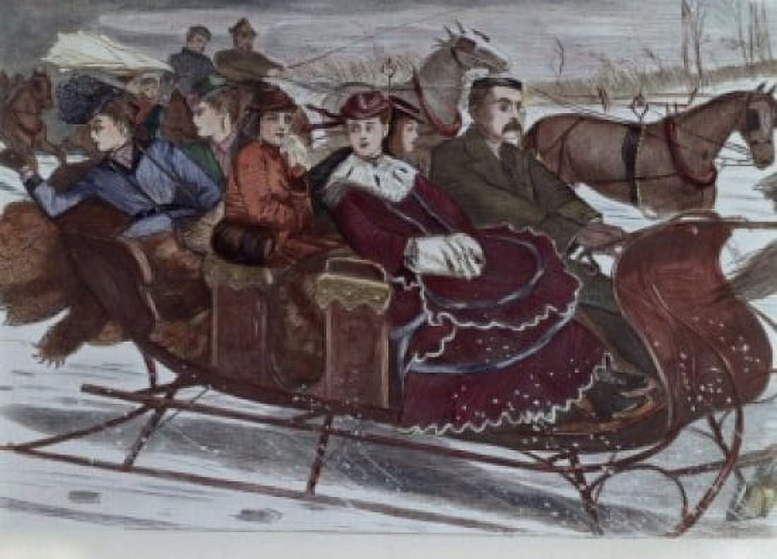Christmas Belles c1850 Artist Unknown Lithograph Canvas Art - (24 x 36)