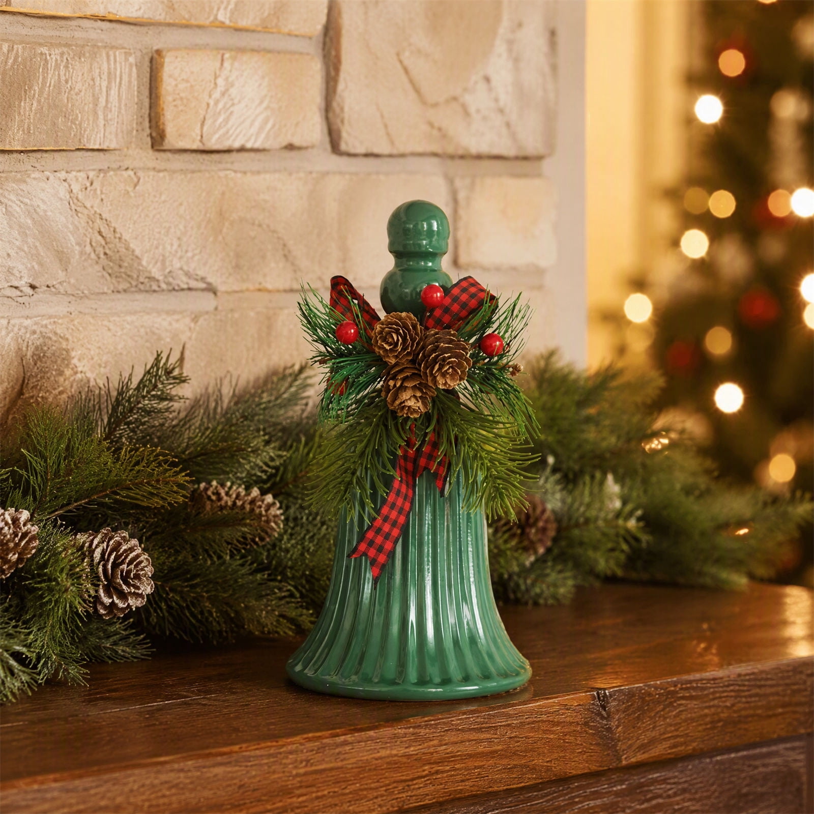 Christmas Bells 11.8 Inch Wrought Iron Tabletop Ornament Handcrafted ...