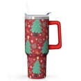 thumbnail image 1 of Christmas Bells 40oz Stainless Steel Tumbler with Handle and Straw, Holiday Leak Proof Insulated Coffee Mug, Winter Gift Travel Cup, 1 of 4