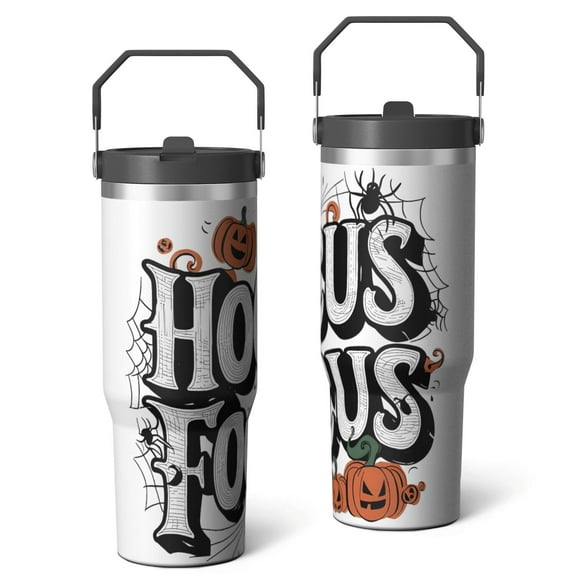 Christmas Bells 40oz Tumbler Cup - Santa Reindeer Snowflakes Pattern - Vacuum Insulated Double Wall Spill Resistant