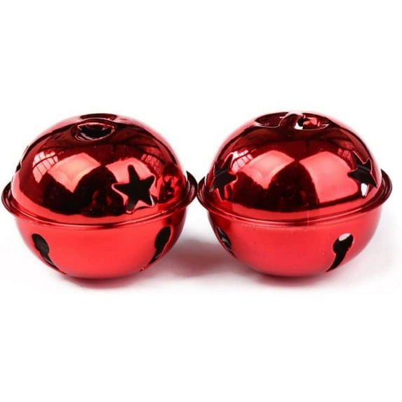 Christmas Jingle Bells Decor 5cm/1.9" Jingle Christmas Bells Craft Bells, DIY Bells for Wreath Holiday Home and Christmas Trees Decor Hanging Ornament (Color : Red, Size : 8pcs)
