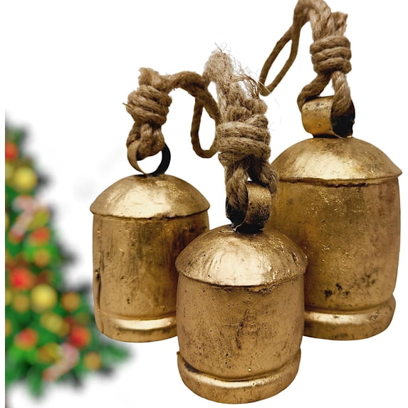 Christmas Bells Decor, Gold Hanging Bells for Christmas Decoration, Cow ...