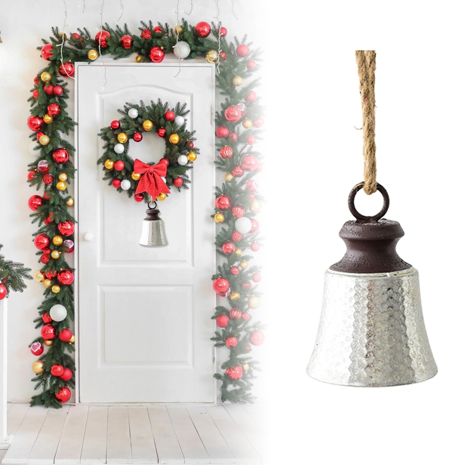 Christmas Bells Decorations,Large Jingle Bell Ornaments Big Giant Xmas