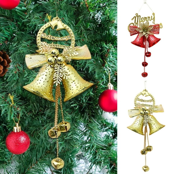 Christmas Bells Hanging Decorations, Holiday Tree Ornaments and Jingle Bells, Festive Home Setting for Christmas Mantel Display, Front Door Welcome Decor for Family Gatherings and Holiday Sopatenor