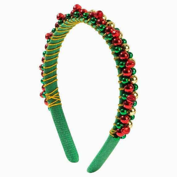Christmas Bells Headband, Red and Green Christmas Hair Accessories for Women, Girls, Kids, Festive Party Headband with Jingle Bells, One Size Fits All