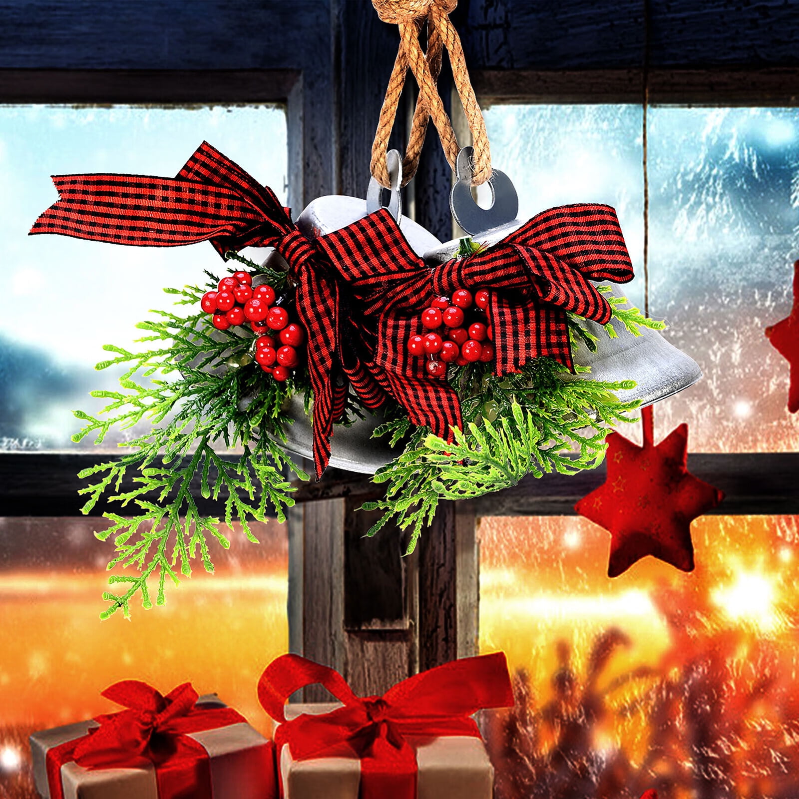 Large Rustic Christmas Bells 