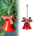 thumbnail image 1 of Christmas Bells,Metal Vintage Bells Ornaments Decorations with Red Bow and Berry Tree Hanging Ornament Hanging Ornament for Xmas Tree Holiday Fireplace Home Decor(Red), 1 of 5