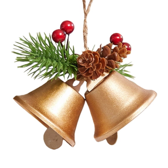 Christmas Bells Ornaments, Ongmies Double Bell Christmas Ornaments - Tree and Door Hanging Decor for Holiday Atmosphere, Christmas Decorations Indoor
