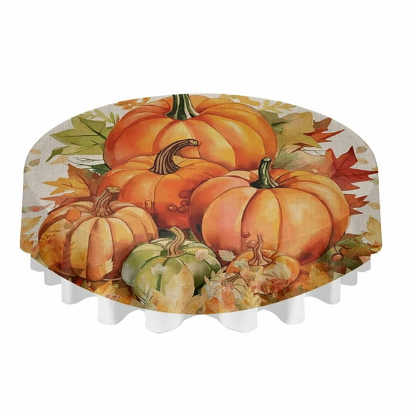Christmas Bells Round Tablecloth Waterproof Wedding Decor Table Cover Christmas Party Decorative Tablecloth