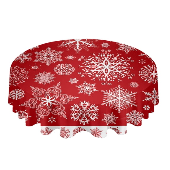 Christmas Bells Round Tablecloth Waterproof Wedding Decor Table Cover Christmas Party Decorative Tablecloth