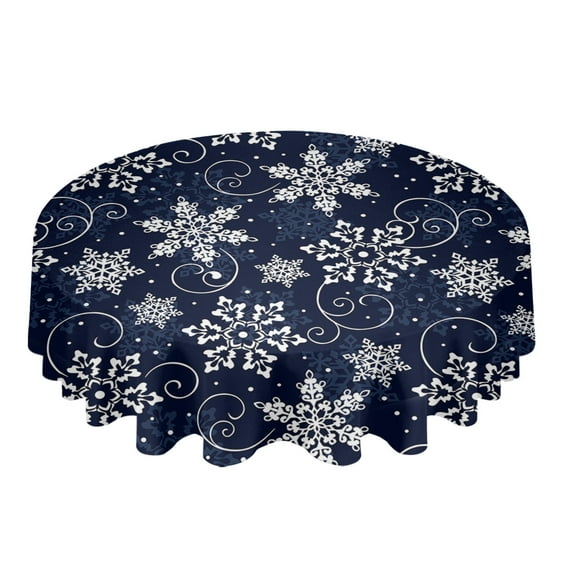 Christmas Bells Round Tablecloth Waterproof Wedding Decor Table Cover Christmas Party Decorative Tablecloth