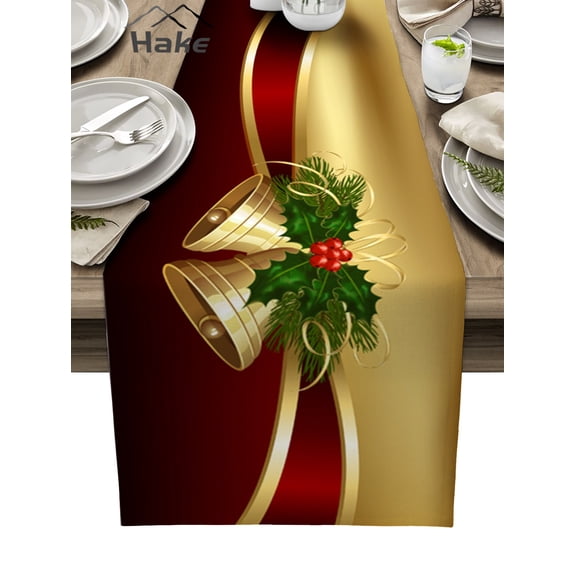 Christmas Bells Table Runner Christmas Dinner Table Cloth Wedding Party r Cotton Lin Tablecloth