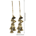 thumbnail image 1 of Christmas Bells Vintage Hanging Decorative: Gold Bells Decor with Jute Hanging Rope - Metal Cow Bells Christmas Decor for Christmas Wreath Garland Tree Wedding Party Door Staircase Railings, 1 of 6