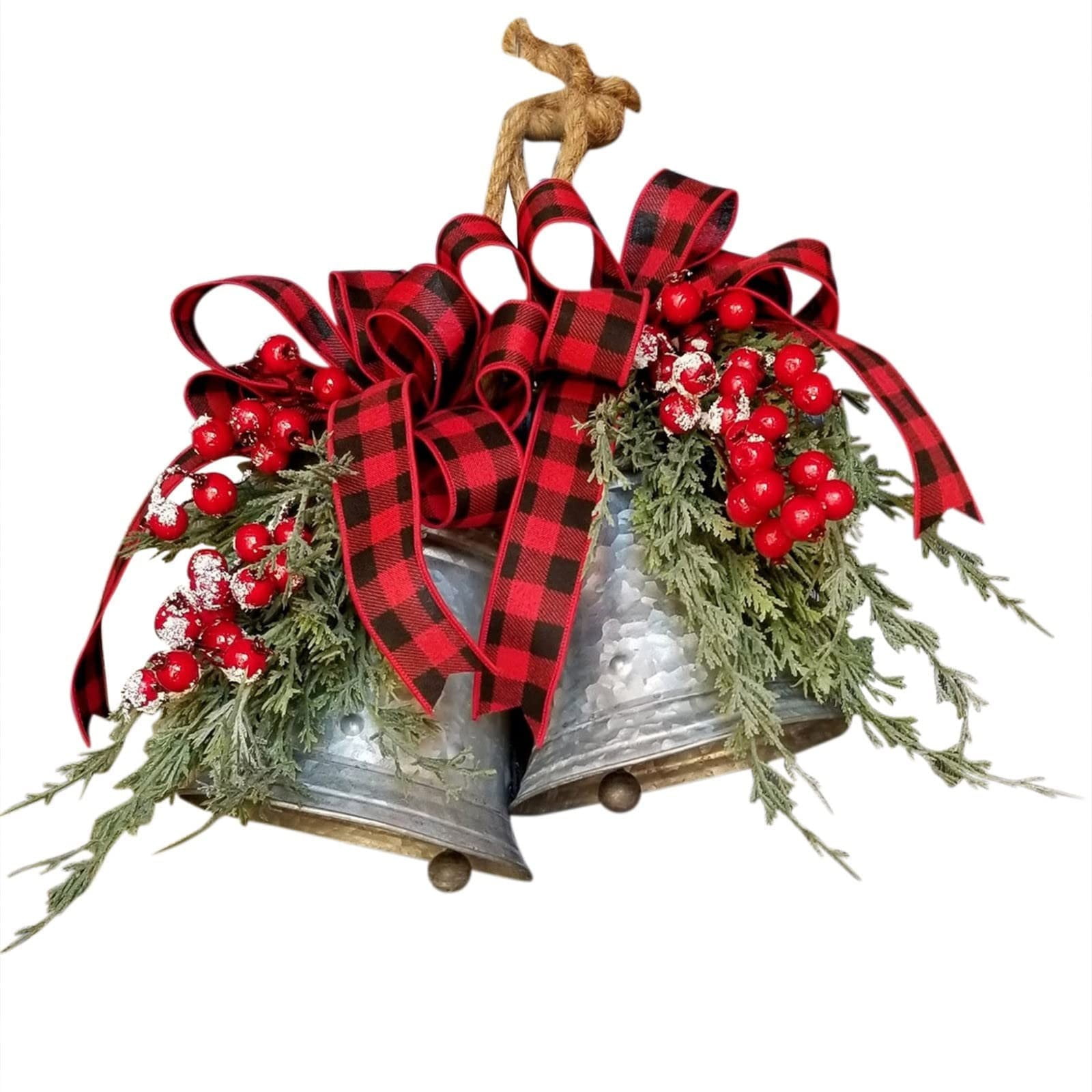 Christmas Bells Wall Hanging Silver Bells Large Galvanized Bells Rustic