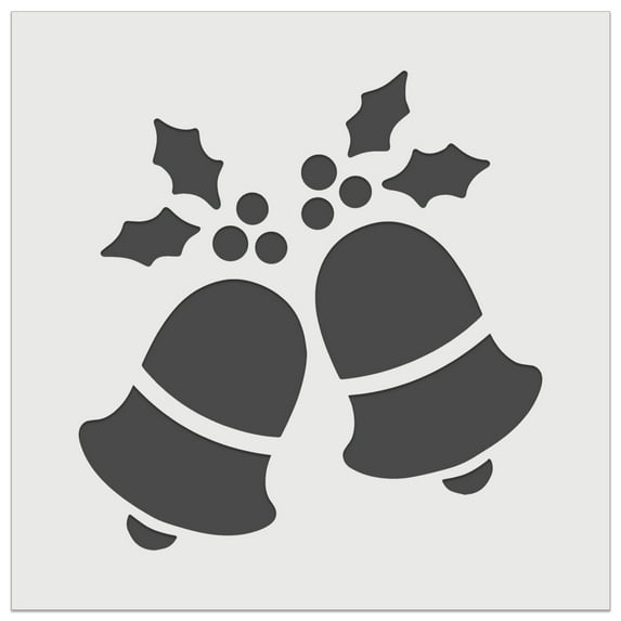 Christmas Bells with Holly DIY Cookie Wall Craft Stencil - 11.5 Inch